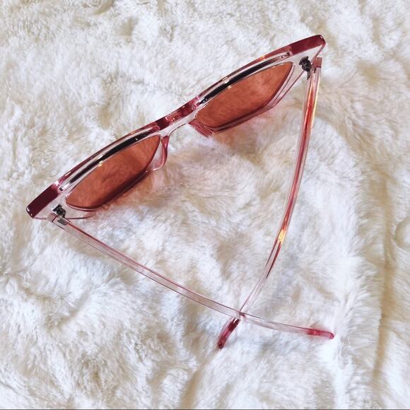 Kiara Clear Pink Full Rim Cat Eye Sunglasses - Picture 8 of 9